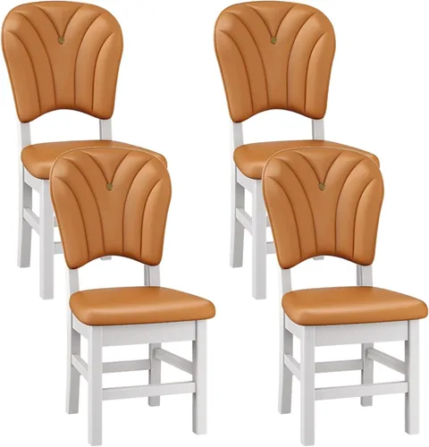Vista 19 de Upholstered Leather Dining Room Chairs, Dining Chairs Set Kitchen Chair with Solid Wood Legs, Dining Room Side Chair for Bedroom, Vanity, Living