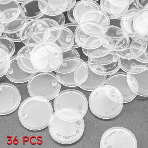 Vista 2 de SIXPOINTS 36 piezas de base redonda transparente compatible con figuras de acción de películas de Star Wars vintage de 3.75 pulgadas, disco de 0.984