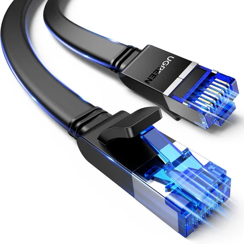 Vista 7 de UGREEN Cable Ethernet de 10 pies, cable Ethernet Cat 8 con 40 Gbps 2000 Mhz de alta velocidad, cable plano de Internet blindado resistente