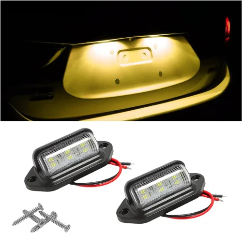 Vista 8 de 2 piezas de luz LED para matrícula, lámpara de matrícula impermeable de 12V/24V con 6-SMD, luz trasera para la mayoría de los coches, camiones