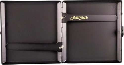 Vista 2 de Jean Claude Cigarette Case 20 King Size / Metal Brass Black Anodised / 2-Sided / Chrome Bracket