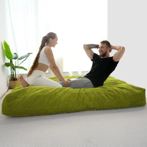 Vista 2 de MAXYOYO Puf gigante para adultos, puf convertible que se pliega de silla perezosa a colchón de suelo, sofá grande para suelo, sofá grande, relleno
