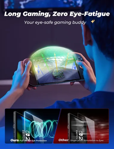 Vista 3 de MAGIC JOHN Protector de pantalla de protección ocular para Nintendo Switch 2 de 7.9 pulgadas 2025, antirreflejo, filtro de luz azul, transparente