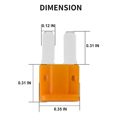 Vista 4 de Kit de fusibles MuHize Micro2 - 35 piezas de fusibles Micro2 tipo cuchilla (5A, 7.5A, 10A, 15A, 20A, 25A, 30A) con herramienta extractora