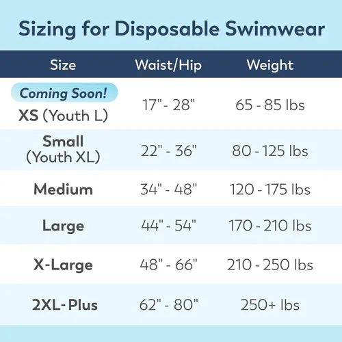 Vista 4 de Swimmates, Braguitas de natación para adultos, con tiras laterales desmontables, unisex, desechables, talla XL para jóvenes