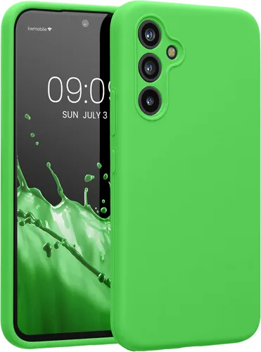 Vista 182 de kwmobile Funda compatible con Samsung Galaxy A13 4G - Funda delgada de silicona TPU - Acabado suave al tacto - Amarillo radiante