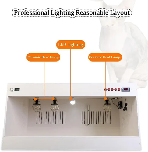 Vista 4 de Pet Incubator Box, Cat Incubator for Puppies, Pet Incubator Box for Dog, Large Pet Brooder Nursery Dog, Puppy Incubator with Heating, Kitten
