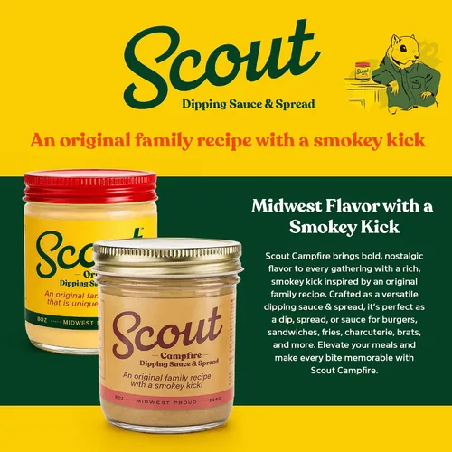 Vista 6 de Scout Salsa de inmersión y untable de fogata – Salsa versátil ahumada, de gran sabor elaborada con ingredientes de primera calidad, perfecta