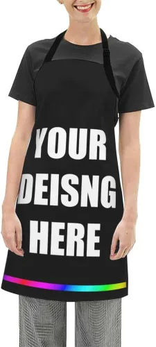 Vista 17 de Delantal personalizado con bolsillos para mujeres y hombres, diseño personalizado de tu imagen texto logotipo para cocina delantales de cocina