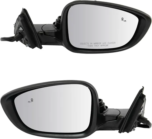 Vista 109 de TRQ Conjunto de 2 piezas de espejo lateral para conductor y pasajero, ajuste eléctrico, sin calefacción, sin memoria, color negro, compatible