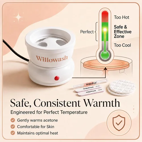 Vista 7 de Willowash - Cuenco eléctrico para remojar uñas, kit removedor de uñas acrílico a prueba de acetona para el hogar, polvo de inmersión y cuenco