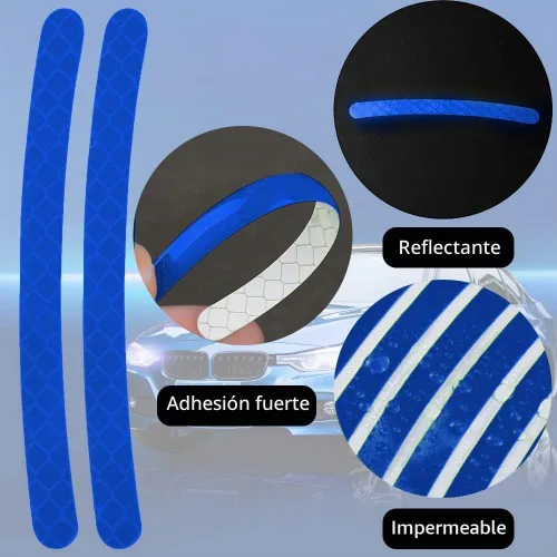 Vista 3 de 20 piezas de calcomanías reflectantes para cubo de rueda de automóvil, calcomanías reflectantes de seguridad nocturna para automóviles, motocicletas