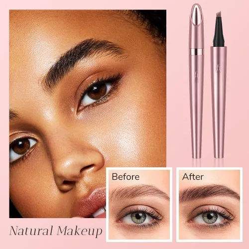 Vista 3 de Lápiz de cejas impermeable para microblading, 2025 NUEVO Lápiz mágico para cejas, lápices de cejas para mujeres con 4 puntas, crea cejas de aspecto