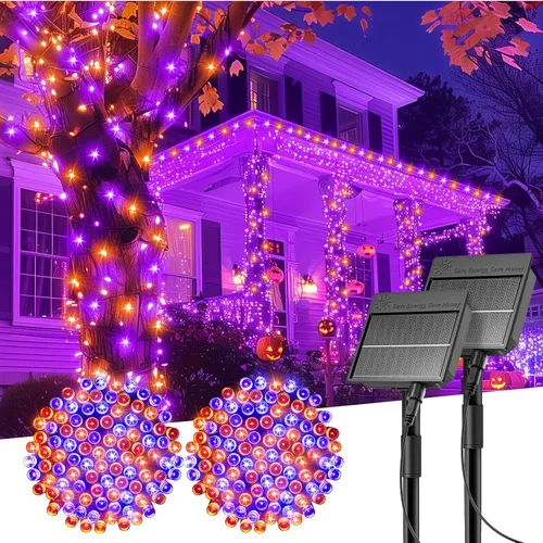 Vista 33 de Minetom Luces de Cadena Solares para Exteriores, 40 pies, 100 Luces LED de Cadena Alimentadas por Energía Solar con 8 Modos de Iluminación, Luces