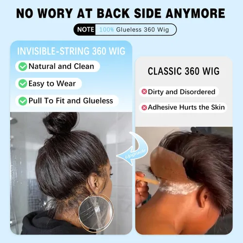Vista 6 de Pelucas de Encaje Frontal 360 Cabello Humano Densidad 220% Correas Ocultas Ondas del Cuerpo Pelucas de Encaje Frontal HD con Cordón Pelucas