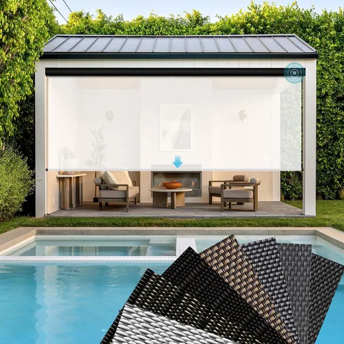 Vista 19 de SmartWings Persianas motorizadas inteligentes para patio al aire libre, 1% 1%-beige