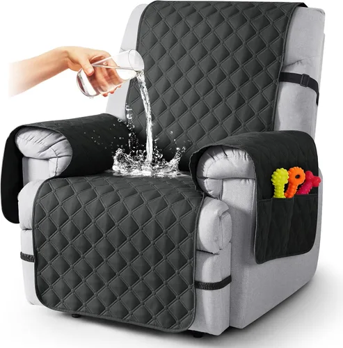 Vista 26 de TAOCOCO Fundas reclinables 100% impermeables, con correas para las piernas, funda de sofá reclinable reversible para silla reclinable, protector