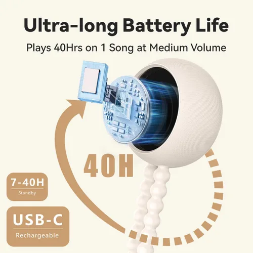 Vista 6 de Easysleep Máquina de sonido portátil para bebé y adulto, máquina de ruido blanco con 30 sonidos relajantes, 32 niveles de volumen, 4 temporizadores