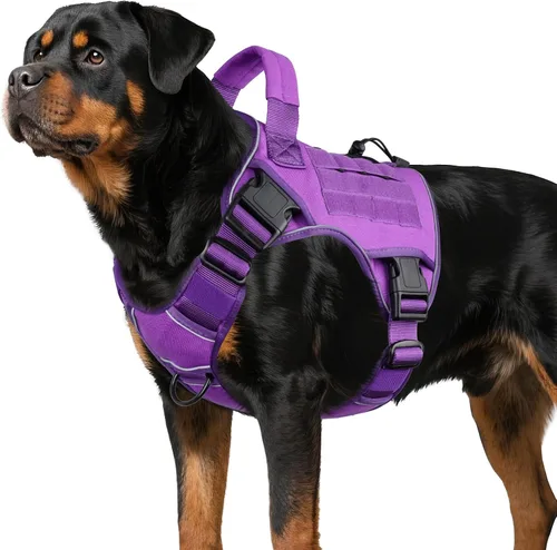 Vista 41 de WINGOIN Arnés táctico negro para perros pequeños, arnés resistente sin tirones con asa, arnés militar reflectante ajustable K9 para mascotas