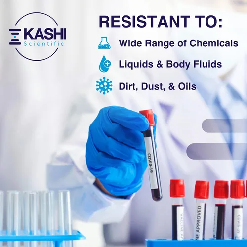 Vista 3 de Kashi Scientific Guantes desechables de nitrilo para examen médico, sin polvo ni látex, guante azul de 4 mil sin látex, guantes aptos
