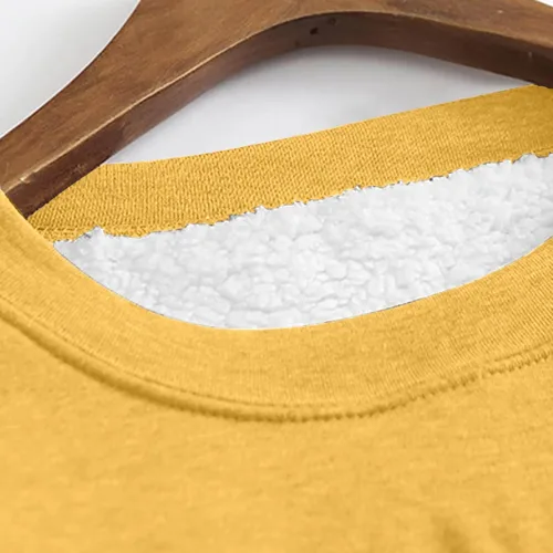 Vista 2 de Sudaderas de forro polar para mujer, con forro de sherpa, casual, holgada, con bloques de color, color sólido, térmicas, lindas, ropa de descanso