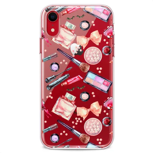 Vista 4 de Funda de TPU compatible con iPhone 16e 15 14 13 12 11 Pro Max Plus Mini Xs Xr X 8 7 6 5 SE impresión de silicona flexible maquillaje perfume lindo