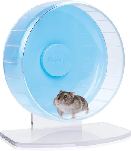 Vista 27 de Niteangel Ruedas de ejercicio súper silenciosas para hámster: ruedas giratorias silenciosas para hámster con soporte ajustable para hámsters, Verde
