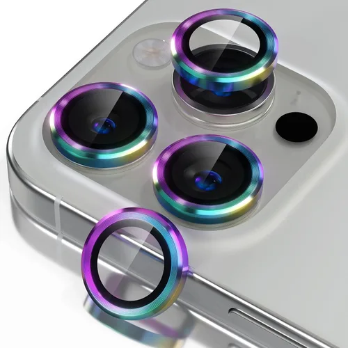 Vista 14 de Misea Compatible con iPhone 16 Pro/iPhone 16 Pro Max, protector de lente de cámara de vidrio templado Ultra-HD, protector de pantalla de anillo Negro