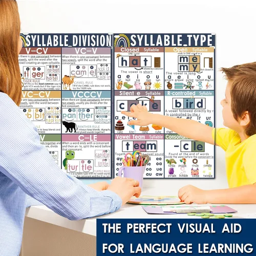 Vista 5 de 16 tablas de sonido para la clase de fónica de las artes del lenguaje para niños, aprendizaje de vocales para niños pequeños, pósters de fónica