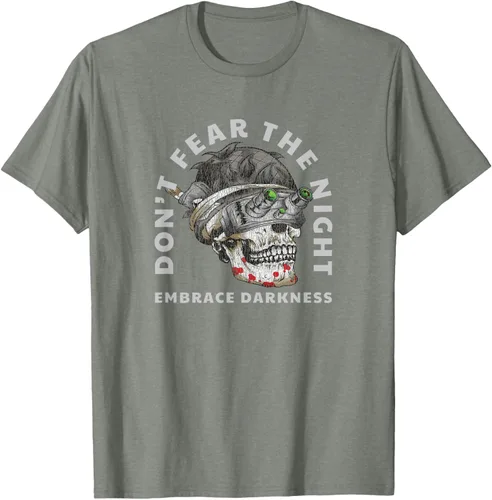 Vista 20 de Camiseta táctica militar con diseño de calavera con visión nocturna Negro