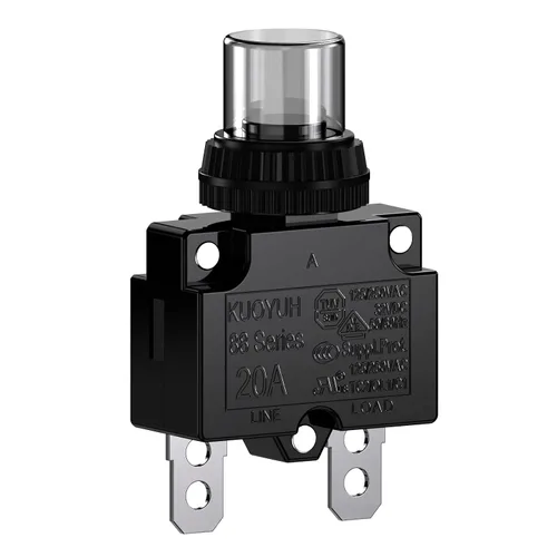 Vista 6 de Disyuntores de 3 Amperios Protector de Interruptor de Sobrecarga Térmica Serie 88 Restablecimiento Manual con Botón Pulsador con Terminales