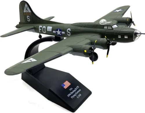 Vista 2 de DAGIJIRD B-17 Bomber 1/144 Escala Diecast Display Modelo Fighter Militar Avión Modelo con Soporte para Colección Regalo