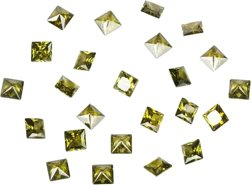 Vista 10 de Circonita de corte cuadrado multicolor (CZ), piedras preciosas sueltas, gemas sintéticas, pequeñas piedras cúbicas sueltas, gemas facetadas, piedras