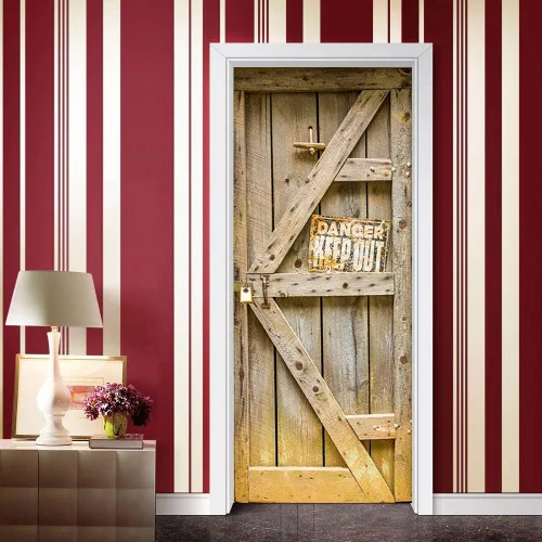 Vista 59 de Adhesivos 3D para puerta, murales para despegar y pegar, puerta de madera, papel tapiz autoadhesivo, extraíble, PVC, impermeable, póster para Puerta