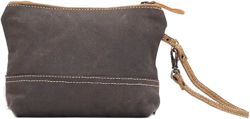 Vista 4 de Myra Bag Urging Bolsa de muñeca de lona y piel de vaca reciclada S-1514, Varios