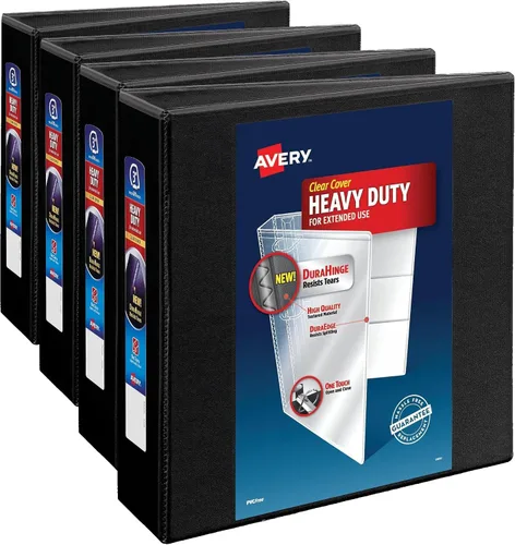 Vista 9 de Avery Heavy Duty View 3 Ring Binder, 1.5" One Touch EZD Ring, Holds 8.5" x 11" Paper, 1 Black Binder (79695)