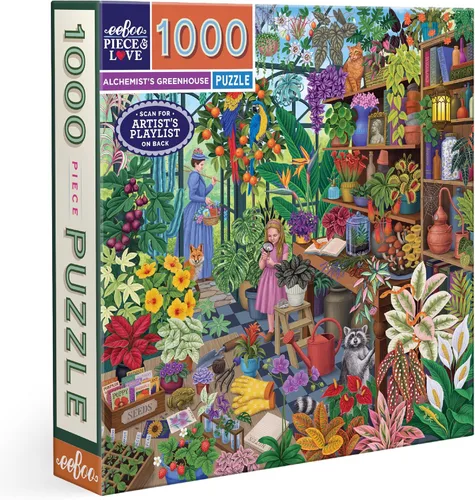 Vista 16 de eeBoo: Piece and Love Alchemist Cabinet - Rompecabezas cuadrado de 1000 piezas, rompecabezas para adultos y familias, incluye piezas brillantes