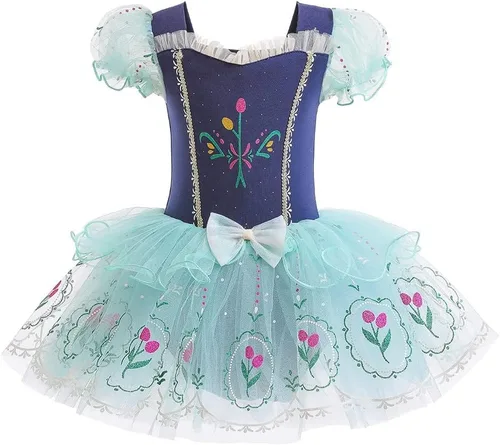 Vista 50 de Leotardos de princesa para niñas con falda de ballet y tutú para Halloween, Navidad, fiesta de cumpleaños, vestido elegante
