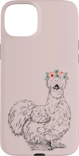 Vista 9 de Silkie Chicken with Floral Headband Farm Animal Funda para iPhone 17