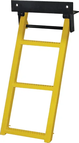 Vista 3 de Buyers Products RS1 - Escalón retráctil negro de 1 peldaño para camión, 17.38 x 15 pulgadas, peldaños antideslizantes, soporte en forma de L, centro