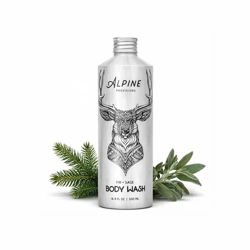 Vista 7 de Alpine Provisions Gel de baño natural y orgánico con cedro y sándalo – Gel de baño hidratante con aloe vera, aceite de coco y aceites esenciales