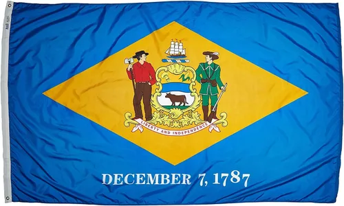 Vista 3 de Bandera de Delaware (2 pies x 3 pies) USA-Made to Official State Design Specifications