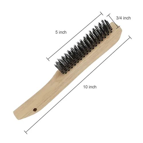 Vista 5 de VASTOOLS Paquete de 6 cepillos de alambre para limpiar escoria de soldadura, óxido y polvo. Cepillo de acero al carbono resistente de 10 pulgadas