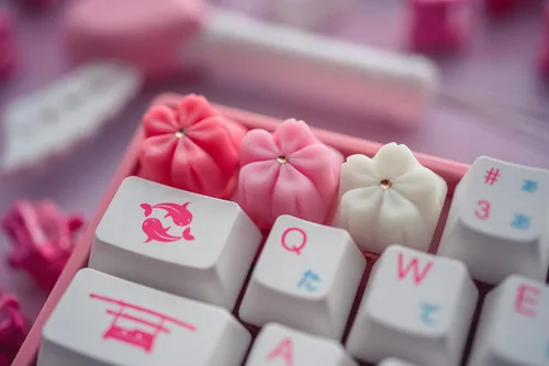 Vista 3 de Capsmiths Sakura Artisan Keycap - Teclados mecánicos MX para juegos Sakura
