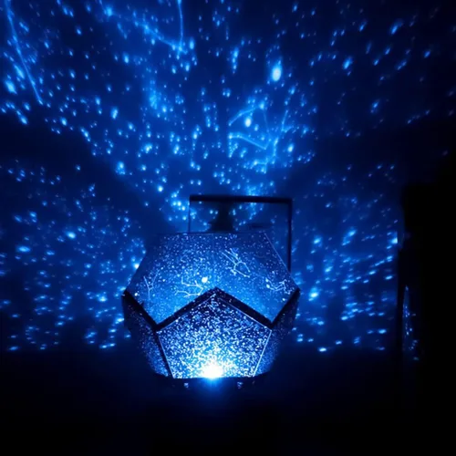 Vista 5 de Hyuduo Lámpara de proyección de estrella DC 5V, 3 cuentas LED, material ABS y PP, carga de batería USB, lámpara de proyección nocturna