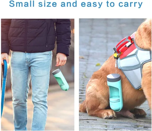 Vista 6 de Dispensador portátil plegable para mascotas, perros, gatos, animales de viaje, botella de agua potable. Traiga caminatas, caminatas y cualquier