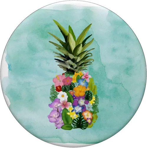 Vista 3 de Piña Playa Tropical Food Beachy Gift Mint PopSockets intercambiables PopGrip