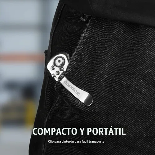 Vista 7 de WORKPRO Cuchillo utilitario plegable con clip para cinturón y cuchillas adicionales de 10 piezas, mango de madera, cortador resistente, cambio