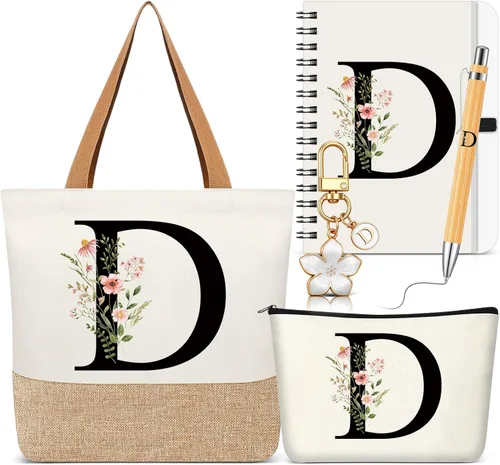 Vista 14 de Talltalk 5 piezas de bolsas de mano con iniciales, regalos para mujer Beige