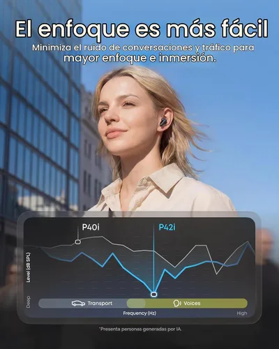 Vista 2 de Soundcore Anker P42i Wireless Earbuds with Adaptive ANC for Daily Noise Black